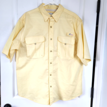 World Wide Sportsman Vented Fishing Shirt L Mens Yellow Short Sleeve Quick Dry - £11.44 GBP