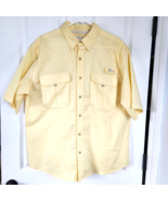 World Wide Sportsman Vented Fishing Shirt L Mens Yellow Short Sleeve Qui... - £11.01 GBP