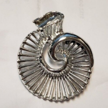 VINTAGE GERRY MARKED SIGNED OPEN WORK SWIRL BROOCH/ PIN SILVER TONE - £10.04 GBP