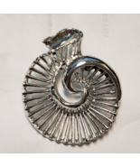 VINTAGE GERRY MARKED SIGNED OPEN WORK SWIRL BROOCH/ PIN SILVER TONE - £9.90 GBP