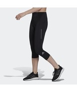Adidas Own the Run 3/4 Running Crop Leggings Womens XS Black NEW - £25.59 GBP