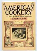 American Cookery November 1939 Boston Cooking School Thanksgiving Recipes Menus - £10.90 GBP