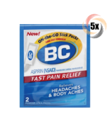 5x Packs BC On The Go Powder Sticks Aspirin Fast Pain Relief - 2 Sticks ... - €10,23 EUR