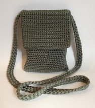 The Sak Green Crochet Knit Purse Crossbody Shoulder Bag Handmade Woven Handbag - £18.87 GBP