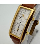 VTG Agatha France Quartz Watch Lady Gold Tone Long Rectangle ~ One Dial ... - $36.09