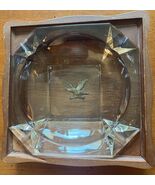 Vintage Wood &amp; Glass Eagle Ash Tray Large Americana - $29.69