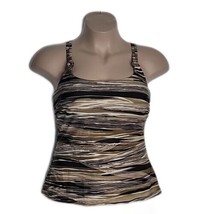 Christina Tankini Underwire Swim Top ~ Sz 14D ~ Brown, Black, Beige - £17.56 GBP