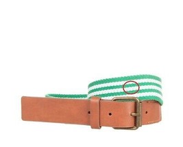 BARNUM Cintura A Strisce Canvas Leggero Moderno Verde Taglia 85/L Unisex - £34.58 GBP