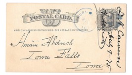 UX5 Dubuque Iowa 1876 Blue Fancy Cork Cancel Wedges Postal Card  - $4.99