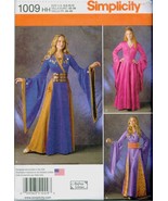 Simplicity 1009 Cosplay Medieval Fantasy Gown Costume Sewing Pattern UNC... - £11.01 GBP