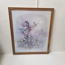 Bluebird Family in Mailbox Ornate Wood Frame with Birds Wildflowers and Barn - £13.58 GBP