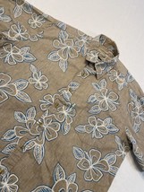 Cooke Street Honolulu Hawaiian Shirt Reverse Print Match Pocket Mens XL Tan Blue - £15.16 GBP