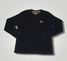 Black Button Collar Mossy Oak Long Sleeve Slip On Pull Over Shirt Mens Size XL - £14.38 GBP