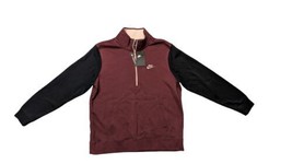 Nike Sportswear Essential 1/4 Zip burgundy Fleece Pullover Sweatshirt Wo... - $33.25