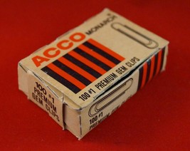 Vintage Acco #100 1&quot; Paper Clips Box Advertising Design - £6.42 GBP
