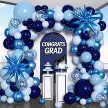 Blue Balloon Garland Kit Chrome Navy Confetti Birthday Party Decor - $38.99