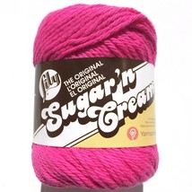 LILY SUGAR&#39;N CREAM COTTON YARN - HOT PINK 01740 UPC 057355268760 Worsted... - £6.26 GBP