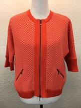 S6 Cabi Sz S Cocoon Grenadine Orange Full Zip Sweater 3/4 Sleeve Dolman #195 - £10.88 GBP