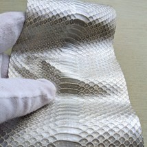 authentic Sea Python SNAKESKIN HIDE Snake Skin Hide Antique Silver Off White - £7.89 GBP