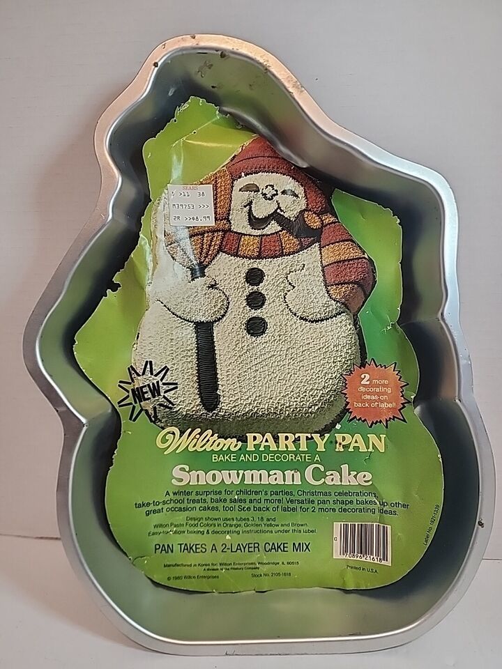 Primary image for Wilton Party Pan Snowman Cake Aluminum Cake Pan 2105-1618 1980