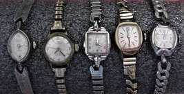 Vtg Lot of 5 Womens Watches Gruen Technos Caravelle - £39.96 GBP