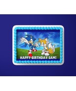 Custom Edible Birthday Cake Topper/ Peel like a sticker/ Sonic and Tails - $13.52 CAD