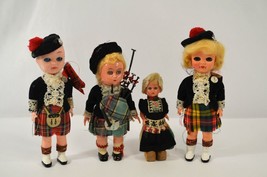 Sleepy Eye Dolls Lot Hard Plastic Scottish Dutch Girl Boy Small 4-6&quot; Vintage - $29.02