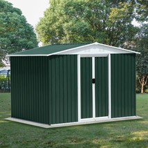 8x6ft Outdoor Storage Shed Green - Apex Roof - £350.06 GBP