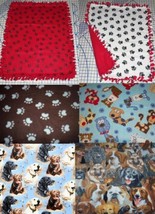 Fleece Baby Pet Blanket Lap Retriver Bulldog Paw Scottie German Sherpard 30"x24" - $42.95