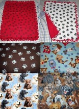 Fleece Baby Pet Blanket Lap Retriver Bulldog Paw Scottie German Sherpard 30&quot;x24&quot; - £34.54 GBP