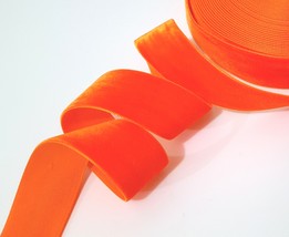 3/4 inch near 20mm width  - 5 yds -25yd Vivd Orange Velvet Ribbon W48 - $6.99+