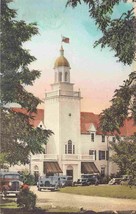 Sagamore Hotel Entrance Bolton Landing Lake George New York handcolored postcard - £6.27 GBP