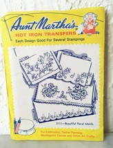 Aunt Martha&#39;s Hot Iron Transfers - Beautiful Floral Motifs #3111 - £2.65 GBP