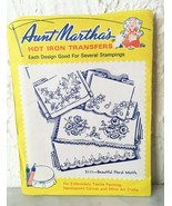 Aunt Martha&#39;s Hot Iron Transfers - Beautiful Floral Motifs #3111 - £2.65 GBP