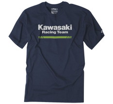 Factory Effex Men&#39;s Kawasaki Stripes Tee Shirt T-Shirt Navy L - £23.66 GBP