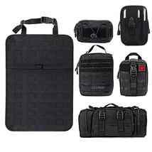  Car Seat Back Organizer  Vehicle Panel Organizer with 5 Detachable Molle Pouche - £132.46 GBP