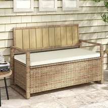 Dwvo 70 Gallon Outdoor Storage Bench, Weather-Resistant Deck Box Bench,, Tan - $233.96