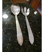 Vintage LABEN Silverplate Salad Serving Set Fork and Spoon 12&quot; - $414.77 MXN