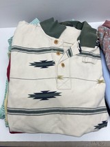 Orvis Aztec Polo Shirt Mens Medium White Short Sleeve Cotton Southwestern - £18.95 GBP