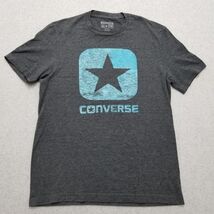 Converse Shirt Mens XS Gray Short Sleeve Crew Neck Casual All Star Spell... - $16.86