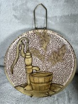 Vintage Lucite Resin Trivet Acrylic Water Pump Wheat 8” Farmhouse Countr... - $13.81