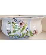N. S. Gustin Co. Pottery Hand Decorated Made In USA Floral Blue Bowl Pla... - £44.11 GBP