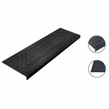 Rubber Stair Treads Waterproof Low Profile Non Slip Indoor/Outdoor Black (5 Set) - £22.54 GBP