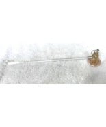 Handmade Art Glass Candle Snuff Gold White Feathery Design 8 1/4 Inch - $24.26