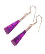 Purple Turquoise Round Gemstone 925 Silver Overlay Handmade Drop Dangle ... - $16.77 CAD