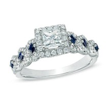 Vera Wang Love Collection Blue Sapphire Engagement Ring in Sterling Silver - £70.39 GBP