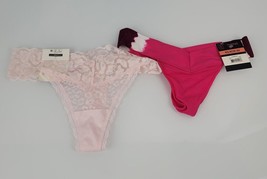 Lot 2 Pair NOBO No Boundaries Ladies Thong Panties XS Pink Lace &amp; Tie Dy... - $9.89
