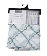 Studio 1012 3 Piece Sheer Window Set 2 Tier 56x36 Valance 56x15in Priya ... - $485.13 MXN