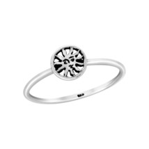 Eternal Sun Force of Life .925 Sterling Silver Band Ring-9 - £7.66 GBP