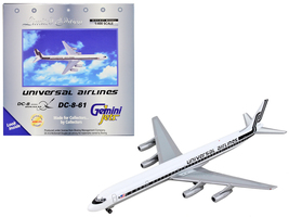 Douglas DC-8-61 Commercial Aircraft &quot;Universal Airlines&quot; White with Black Stripe - £55.52 GBP